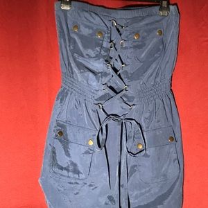 Strapless Blue Mini Dress.